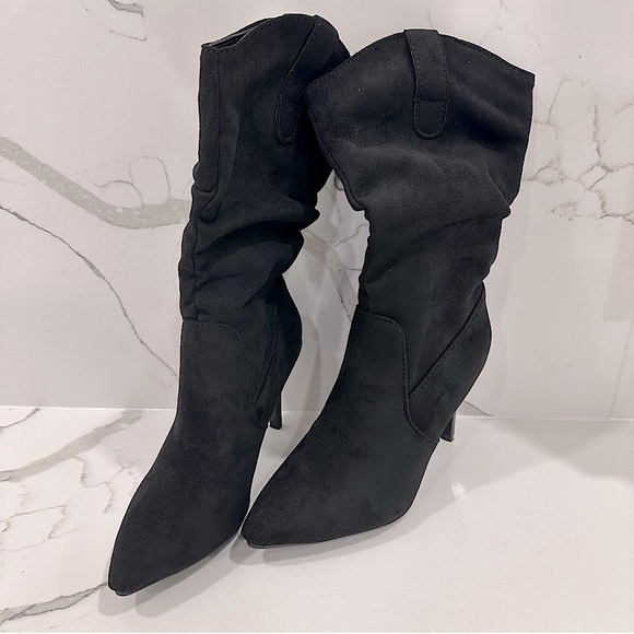 🔥2/$40🔥 Chic Women's Mid-Calf Boots - Pointed Toe, Stiletto Heel, Slip-On Design - Picture 5 of 8